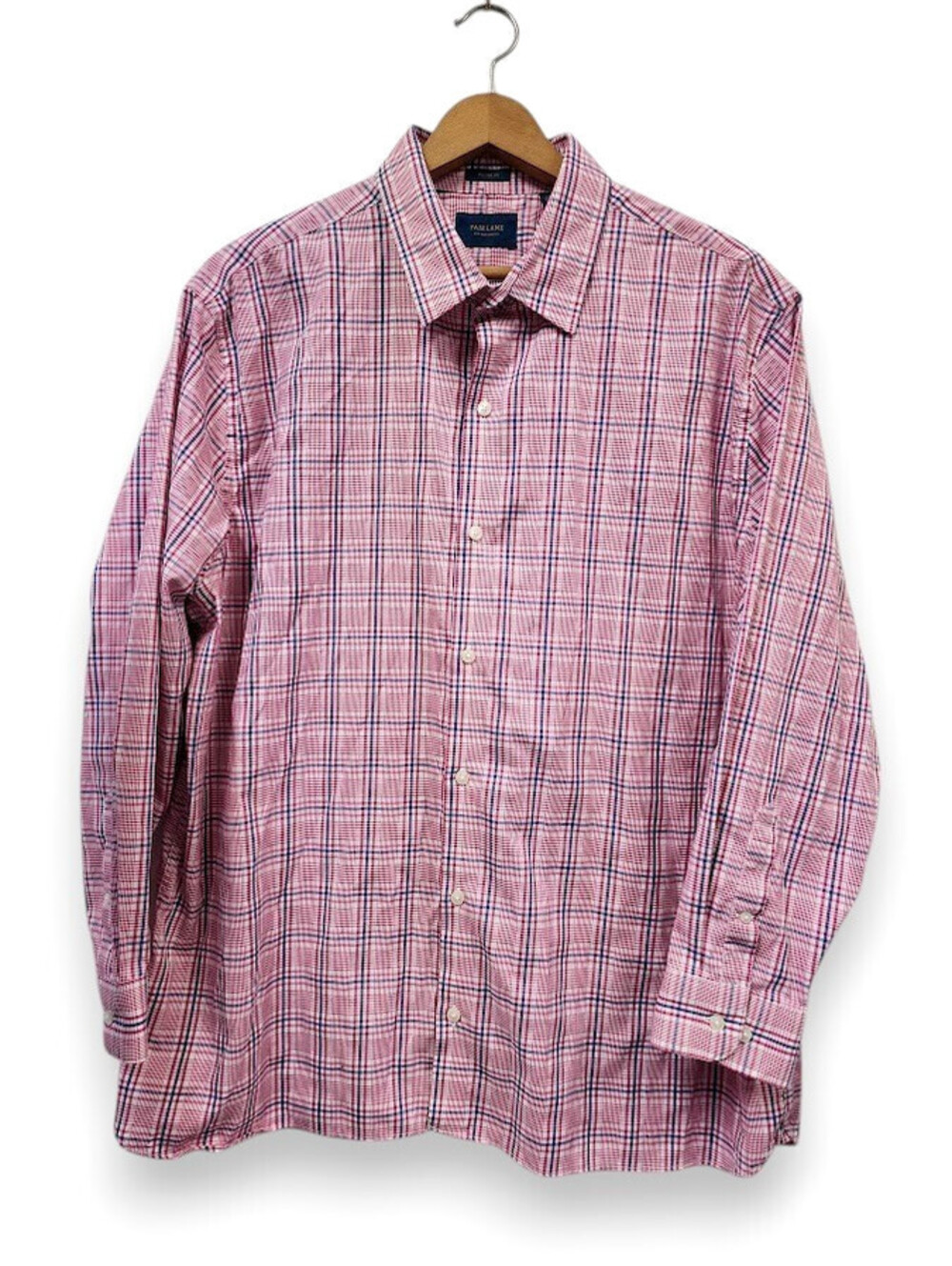 Fairlane Men's Non-Iron Stretch Check Plaid Cotton Dress Shirt Size XXL Short